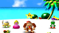 Donkey Kong receiving a Bonus Star in Yoshi's Tropical Island in Mario Party