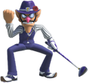 Artwork of Waluigi in Mario Golf: Super Rush