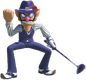 Artwork of Waluigi in Mario Golf: Super Rush