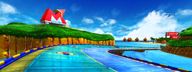 Course menu background in Mario Kart Arcade GP DX