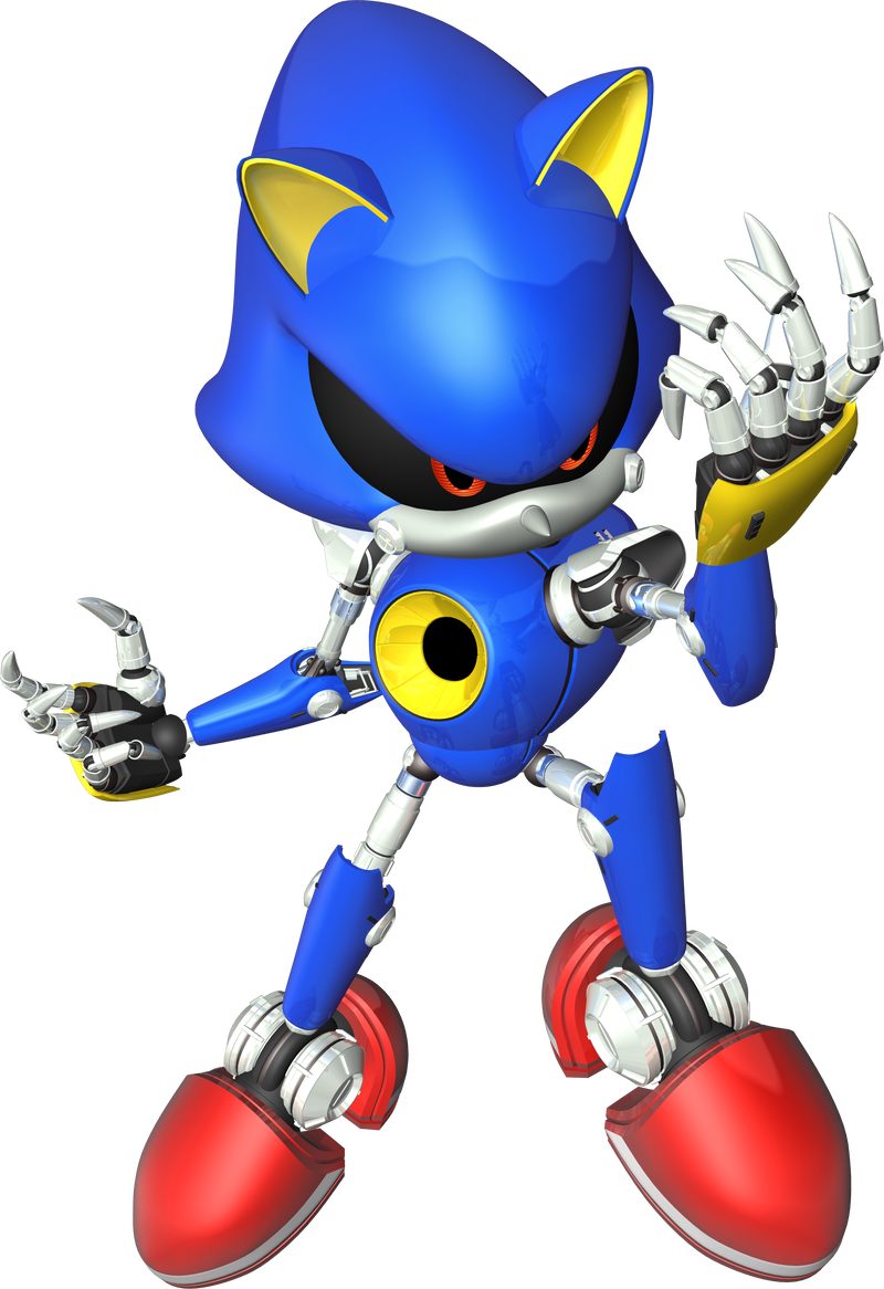 metal sonic vs knuckles tails and sonic