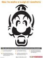 Jack-o'-lantern stencil featuring Luigi