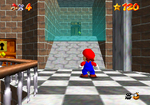 Mario finding the entrance to the water room