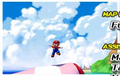 Mario leaps from the Mushroom Express.