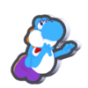 Swimming Light-Blue Yoshi Standee from Super Mario Bros. Wonder