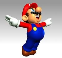 Artwork of Mario performing a Triple Jump from Super Mario 64