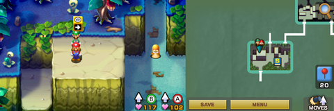 Block 44 in Chucklehuck Woods of Mario & Luigi: Superstar Saga + Bowser's Minions.