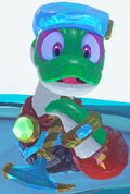 Screenshot of a Snake character from Donkey Kong Bananza