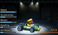 The Slick tires being equipped onto Wario's Zucchini