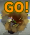Donkey Kong failing a Rocket Boost in Mario Kart Wii