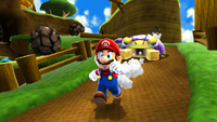 Mario runs from a Mandibug in Super Mario Galaxy