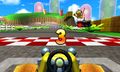 A first-person view of the Bolt Buggy at Mario Circuit