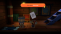 The Toad below deck gives Mario a Hammer Card.