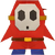 An origami Shy Guy from Paper Mario: The Origami King.