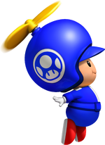 Artwork of Propeller Blue Toad in New Super Mario Bros. Wii