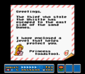 Princess Toadstool's letter upon completing Giant Land