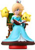 An amiibo figure of Rosalina reading a book to Lumas