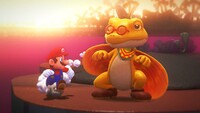 Mario with Glydon in Super Mario Odyssey.