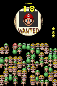 The mini-game titled Wanted! found in New Super Mario Bros.