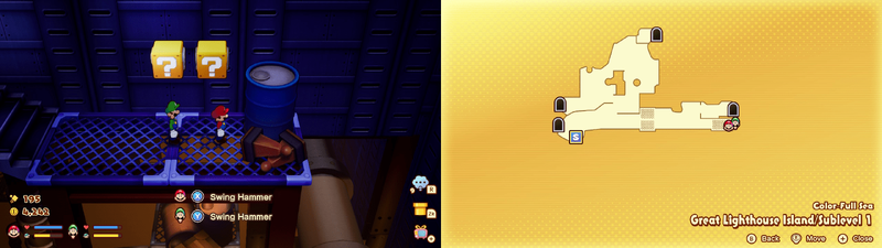 10th and 11th blocks in the Color-Full Sea Great Lighthouse Island from Mario & Luigi: Brothership