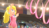 Princess Peach competing in Rhythmic Gymnastics.