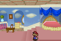 Mario in Princess Peach's room.