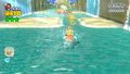 Plessie heading towards some Gold Rings in Super Mario 3D World