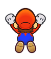 Mario performing a stylish move in Super Paper Mario