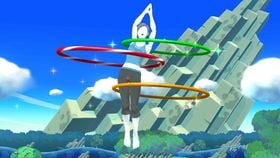 Wii Fit Trainer's Super Hoop in Super Smash Bros. for Wii U.