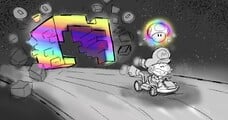 Mario on Rainbow Road