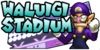 The logo for Waluigi Stadium, from Mario Kart: Double Dash!!