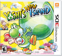 North American box cover of Yoshi's New Island.