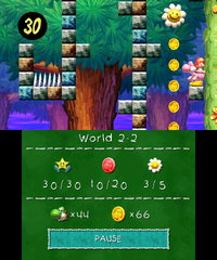 Smiley Flower 4: In the second Fake Yoshi puzzle room, in the pink doors below a Piranha Plant.