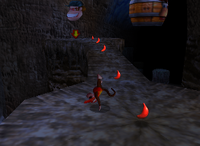 A set of red Bananas in Crystal Caves.