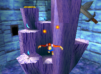 A set of blue Bananas in Crystal Caves.