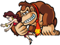 Donkey Kong holding Pauline