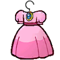 Graphic for Peach's dress when hanging from the changing stalls.