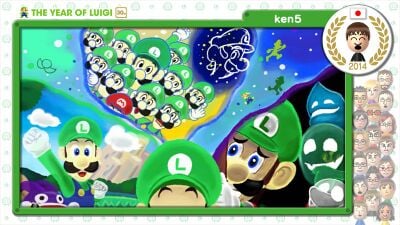 The Year of Luigi art submission created by Miiverse user ken5 and selected by Nintendo
