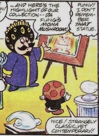 The Mona Mushroom in the Super Mario Bros. comic "Tanooki Suits Me"