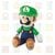 Luigi plush from Super Nintendo World.