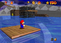 The starting area with the water level at its highest in the N64 version