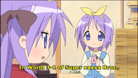 Super Mario Bros.'s World 3-1 reference from Lucky Star.