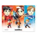 An amiibo three pack, featuring the three Mii Fighters