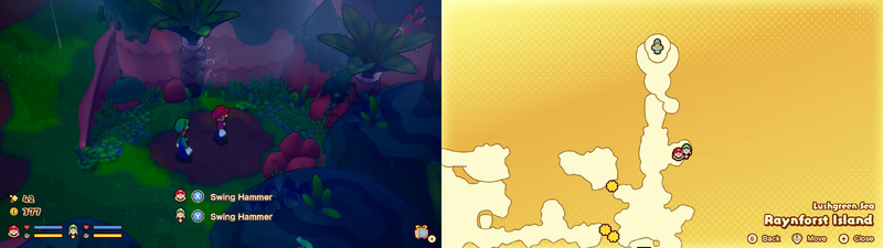 Fifth hidden block in Raynforst Island from Mario & Luigi: Brothership.