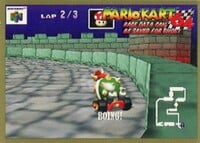 One of the Mario Kart 64 Collectible Trading Cards.