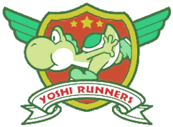Yoshi Runners logo from Mario Kart Stadium