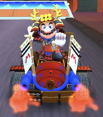 Mario (Samurai) performing a trick.