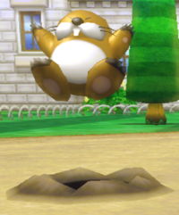 A Monty Mole from Mario Kart Wii