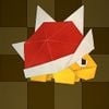 An origami Spiny from Paper Mario: The Origami King.