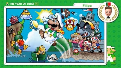 The Year of Luigi art submission created by Miiverse user Filipe and selected by Nintendo